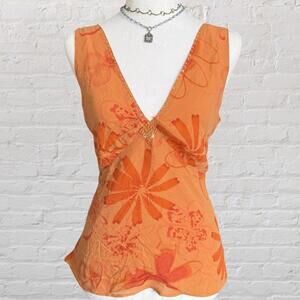 y2k floral silk beaded top euro summer
